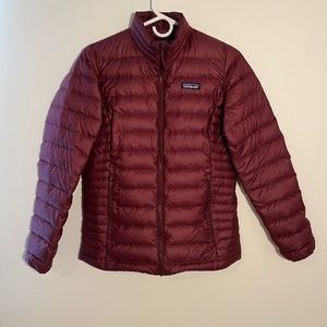 Patagonia Women’s Burgundy Puffer Jacket or “Down Sweater”